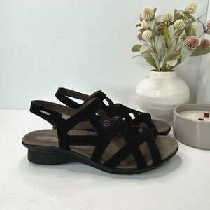 Mephisto Pamela Air Relax Nubuk Leather Comfort Sandals Black Women's EU 41/11